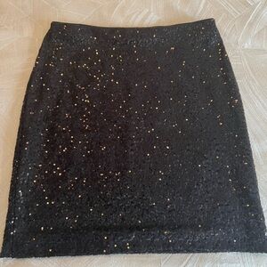 Cache Black Sequin Mini Skirt